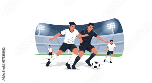 Soccer Duel: Intense Match on the Field