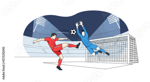 Soccer Showdown: Goalkeeper vs. Striker Illustration
