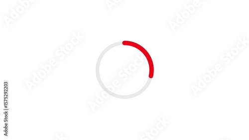 Minimal red circle icon rotation animation for loading  downloading
