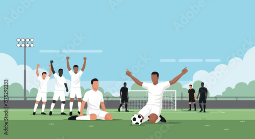 Soccer Team Celebration: Joyful Victory on the Field