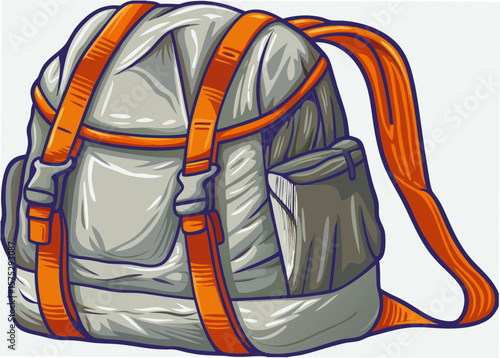 Stylish Backpack with Orange Straps Ideal for Travel, Outdoor Adventures, Hiking Gear, and Camping Blogs  
