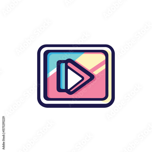 Play Button Icon In Colorful Square with White Triangle Shape on isolated background Free Download Play Button Icon In Colorful Square with White Triangle Shape on isolated background - GFXLoad
