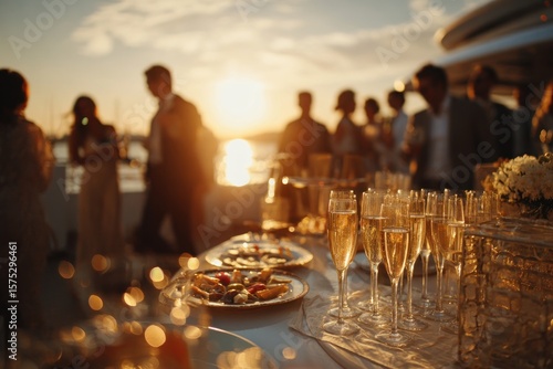 Sunset party on a boat