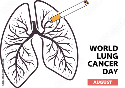Smoking Destroys Lungs and Earth Illustration Vector