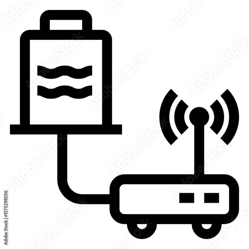 water torrent wireless communication line outline