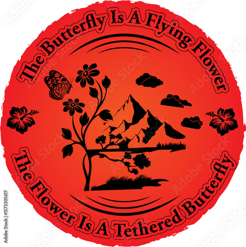 Butterfly flower Nature Logo, Inspirational t-shirt design
