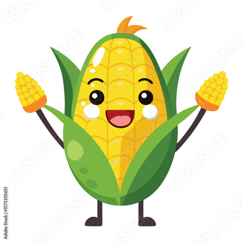 A hilarious sweetcorn character, bursting with yellow and green, appears as a funny Easter egg