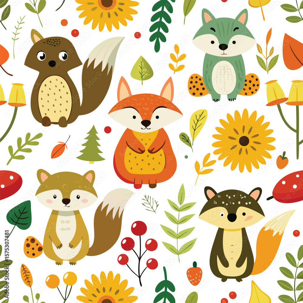 Naklejka premium Funny cartoon farm animals vector illustration set