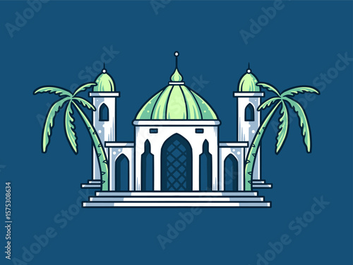 mosque designs illustrations for moeslim grhapic cartoon