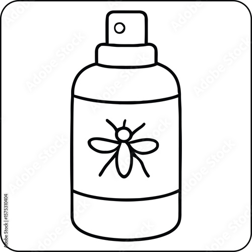 Camping Insect Spray Line Art Page