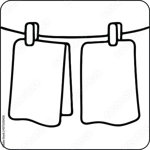 Camping Towels Hanging Coloring Page