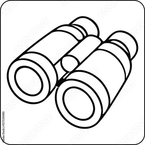 Camping Binoculars Line Art Coloring Page