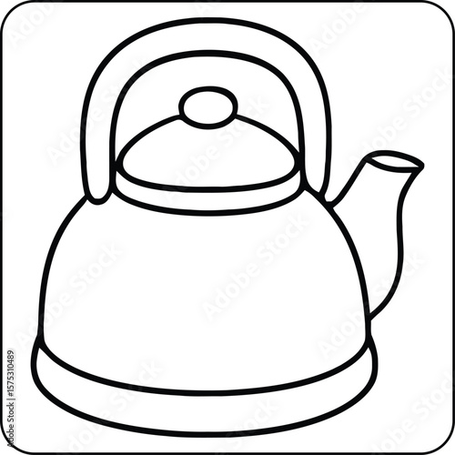 Tea Kettle for Camping Coloring Page