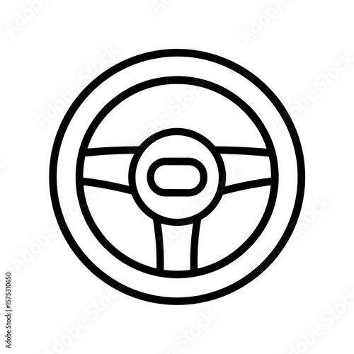Toy steering wheel icon in outline style — pretend driving for kids