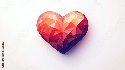 Wallpaper Mural Abstract heart, geometric, polygonal, design, background, digital art, graphic, modern Torontodigital.ca