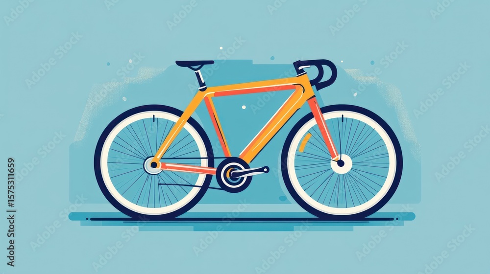 Fototapeta premium Colorful graphic illustration of a bicycle