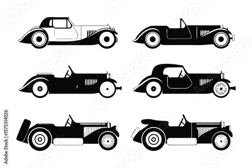 Vintage Car Collection: A meticulously crafted set of classic automobiles, each embodying the elegance and design of a bygone era. Their timeless silhouettes promise a journey back in time.