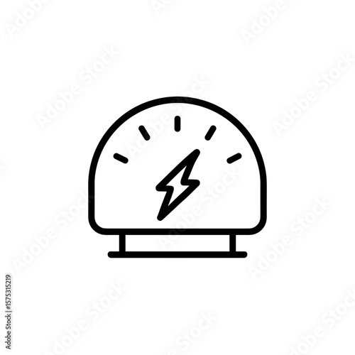 Electric Energy Meter Outline Icon — Power Measurement and Charging Indicator