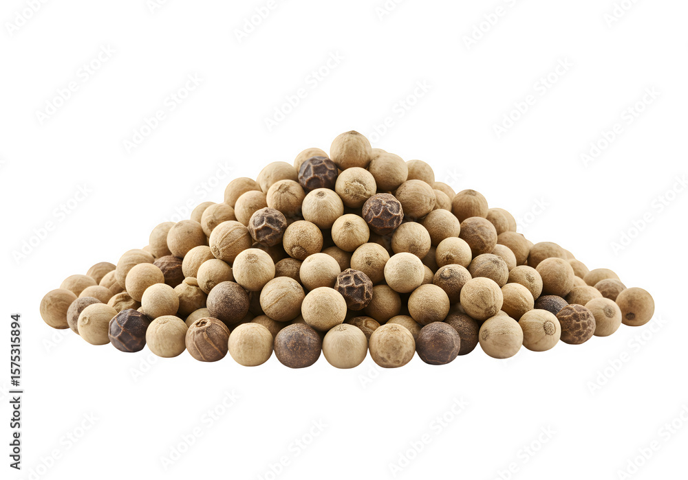 A pile of white peppercorns isolated for culinary, spice, or herbal ingredient use. Perfect for food design and packaging. isolated on white or transparent background. PNG A pile of white peppercorns isolated for culinary, spice, or herbal ingredient use. Perfect for food design and packaging. isolated on white or transparent background. PNG