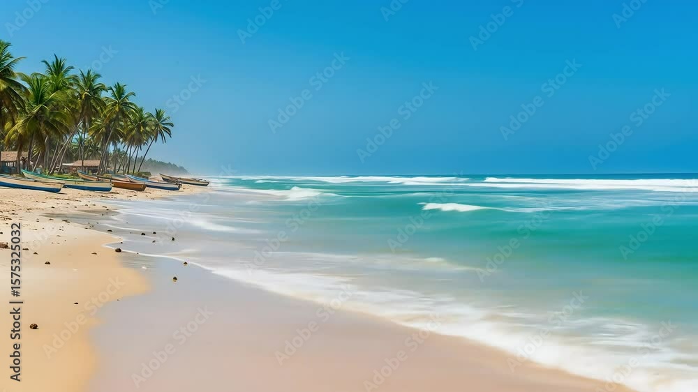 Liberia independence day coastline tropical beach paradise with azure waters palms and calming seascape for travel serenity and celebration Liberia independence day coastline tropical beach paradise with azure waters palms and calming seascape for travel serenity and celebration