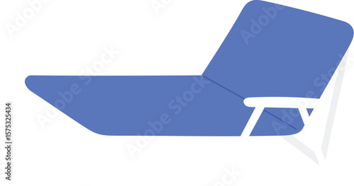 blue beach long chair for holiday illustration