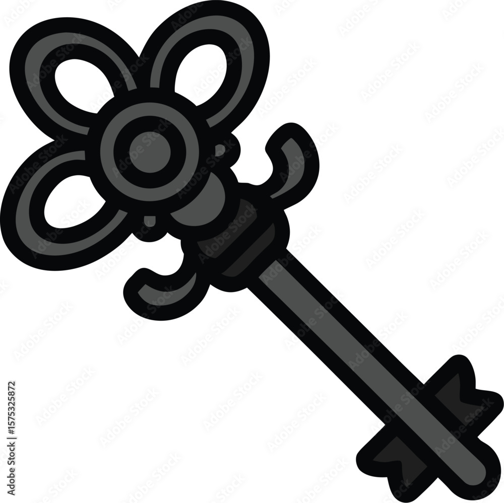 Obraz premium Vintage Black Key Silhouette.eps