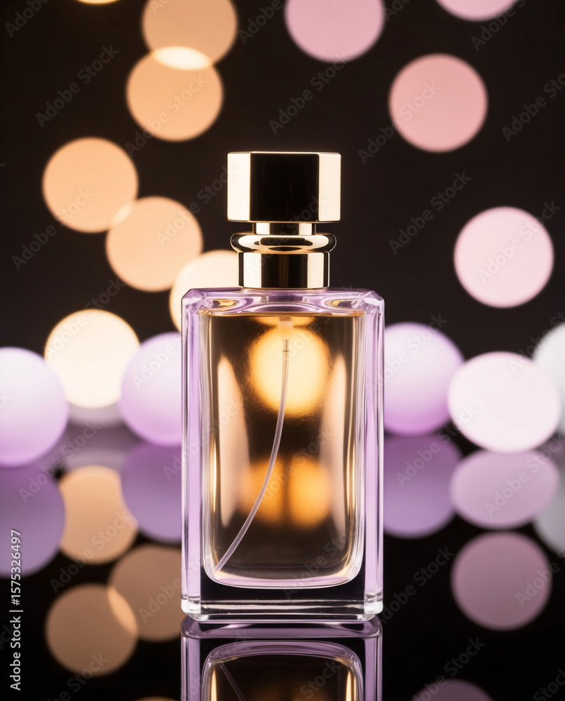 perfume product photo elegant lilac and gold bottle glowing bokeh light on dark moody tabletop luxury background product presentation display template for commercial advertising perfume product photo elegant lilac and gold bottle glowing bokeh light on dark moody tabletop luxury background product presentation display template for commercial advertising