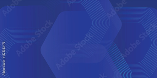 Modern abstract blue background with glowing geometric lines. Blue gradient hexagon shape design. vector illustration eps10
