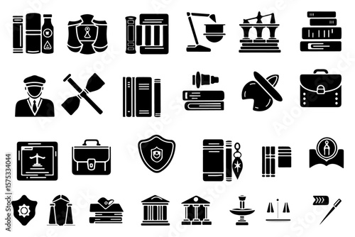 Collection of Law, Justice, and Legal Profession Icons