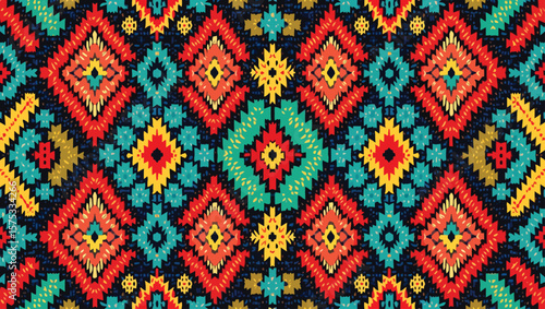 Traditional Yakan Filipino Textile – Vibrant Geometric Weave with Cultural Motifs & Colorful Ethnic Pattern