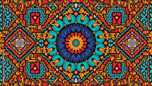 Traditional Yakan Filipino Textile – Vibrant Geometric Weave with Cultural Motifs & Colorful Ethnic Pattern