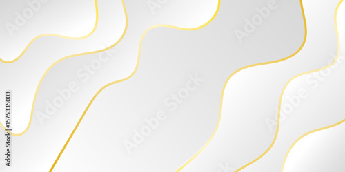 Luxury white and gold wavy line background, perfect for upscale branding, spa brochures, or wedding invitations.