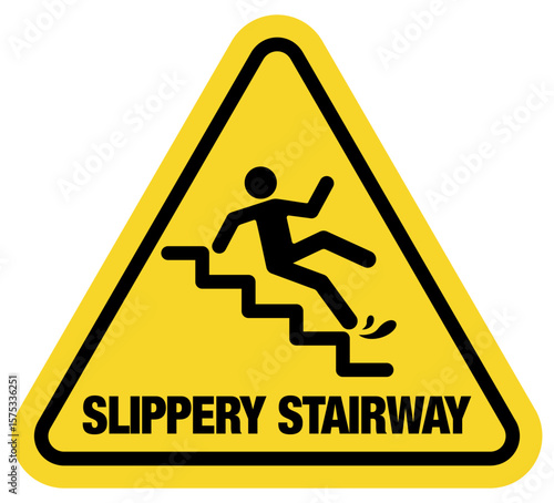 Caution Slippery stairs Vector sign vector