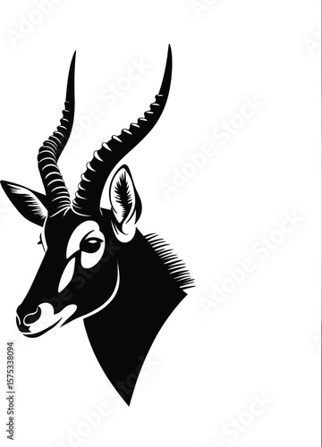 Sable antelope head black and white animal wildlife