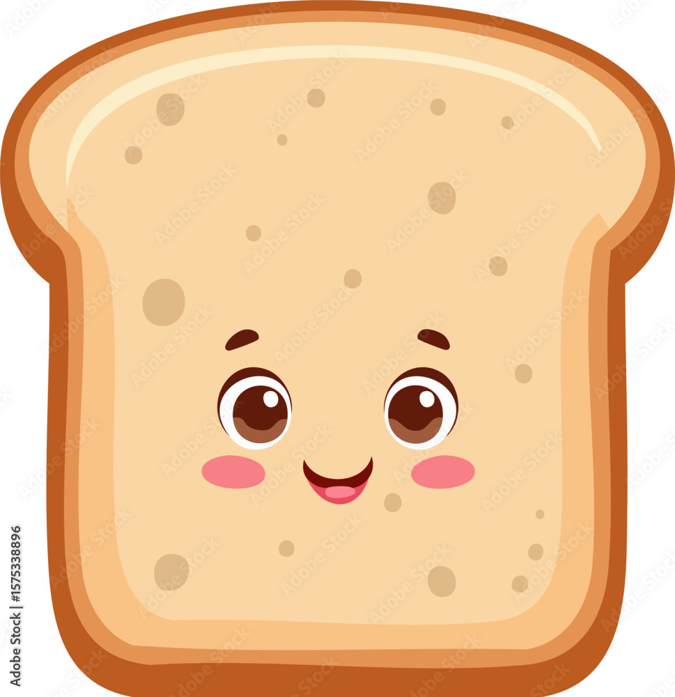 Funny bread slice cartoon character vector illustration Funny bread slice cartoon character vector illustration
