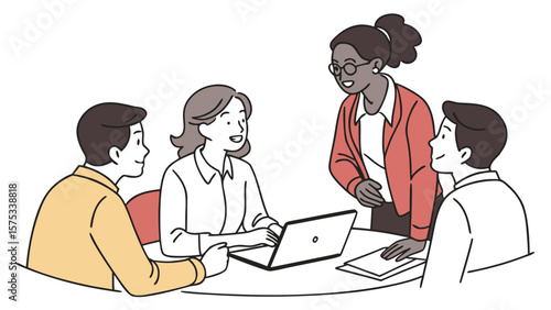 Business meeting collaboration teamwork discussion office colleagues presentation and brainstorming session is happening