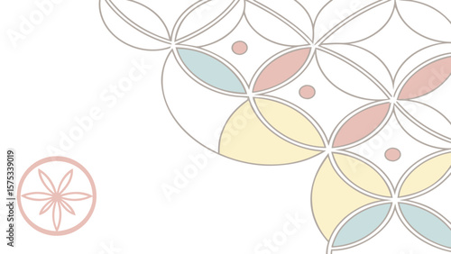 Elegant japanese flower pattern design with pastel colors for fabric and background design and decoration