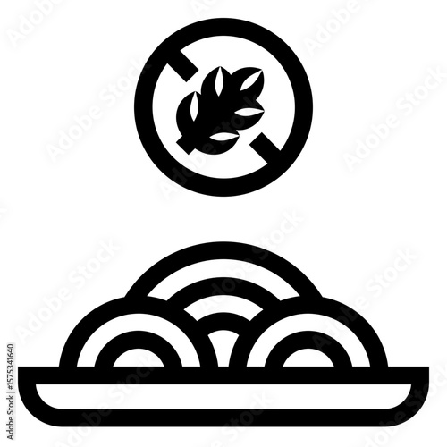 gluten free pasta -  Healthy and Organic Foods - line outline