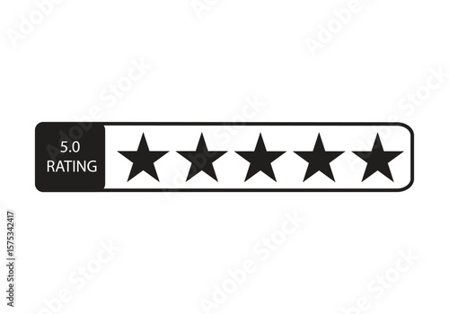 A flat design for customer reviews and product feedback,Vector five star rating icon. 