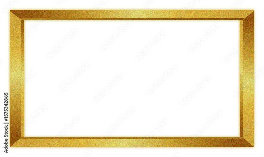 Obraz premium Gold glitter frame border isolated on transparent background