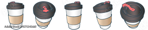 Coffee To Go Minimal Line Art with Cozy Vibe