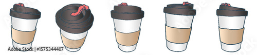 Coffee To Go Minimal Line Art with Cozy Vibe