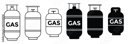 
Gas cylinders icon vector.  lpg cylinder icon. LPG gas cylinder, tank vector symbol design for app. Vector illustration
