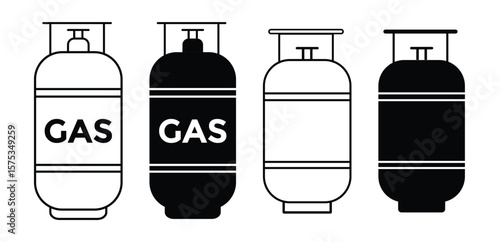 
Gas cylinders icon vector.  lpg cylinder icon. LPG gas cylinder, tank vector symbol design for app. Vector illustration
