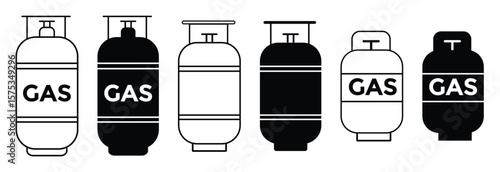 
Gas cylinders icon vector.  lpg cylinder icon. LPG gas cylinder, tank vector symbol design for app. Vector illustration

