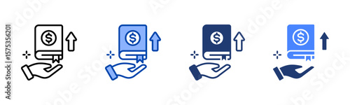 Financial Education icon set multiple style collection