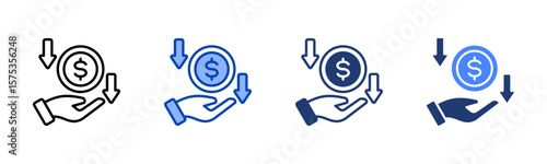 Passive Income icon set multiple style collection