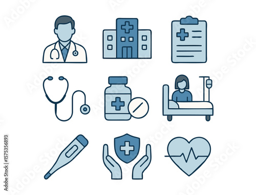 medical icons set