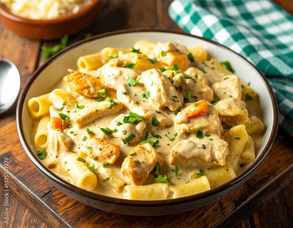Brazilian Chicken Stroganoff, a creamy and savory chicken dish, in a cast iron skillet. Brazilian Chicken Stroganoff, a creamy and savory chicken dish, in a cast iron skillet.