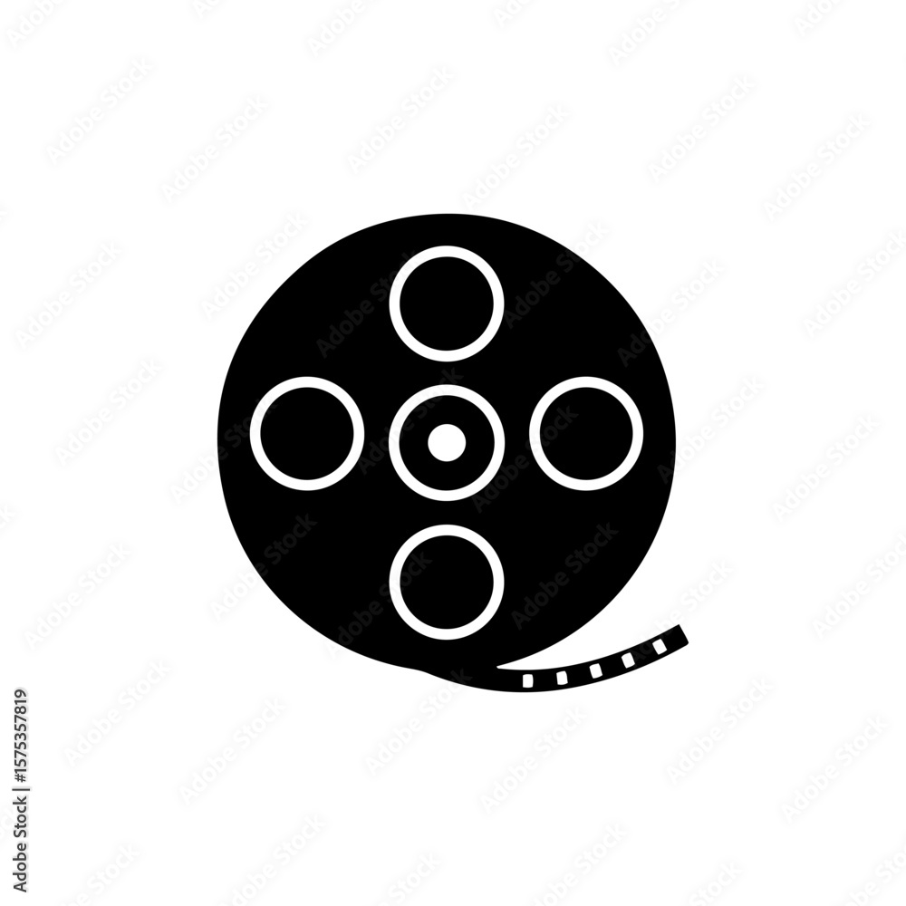 Fototapeta premium Cinema icon silhouette icon vector flat design.